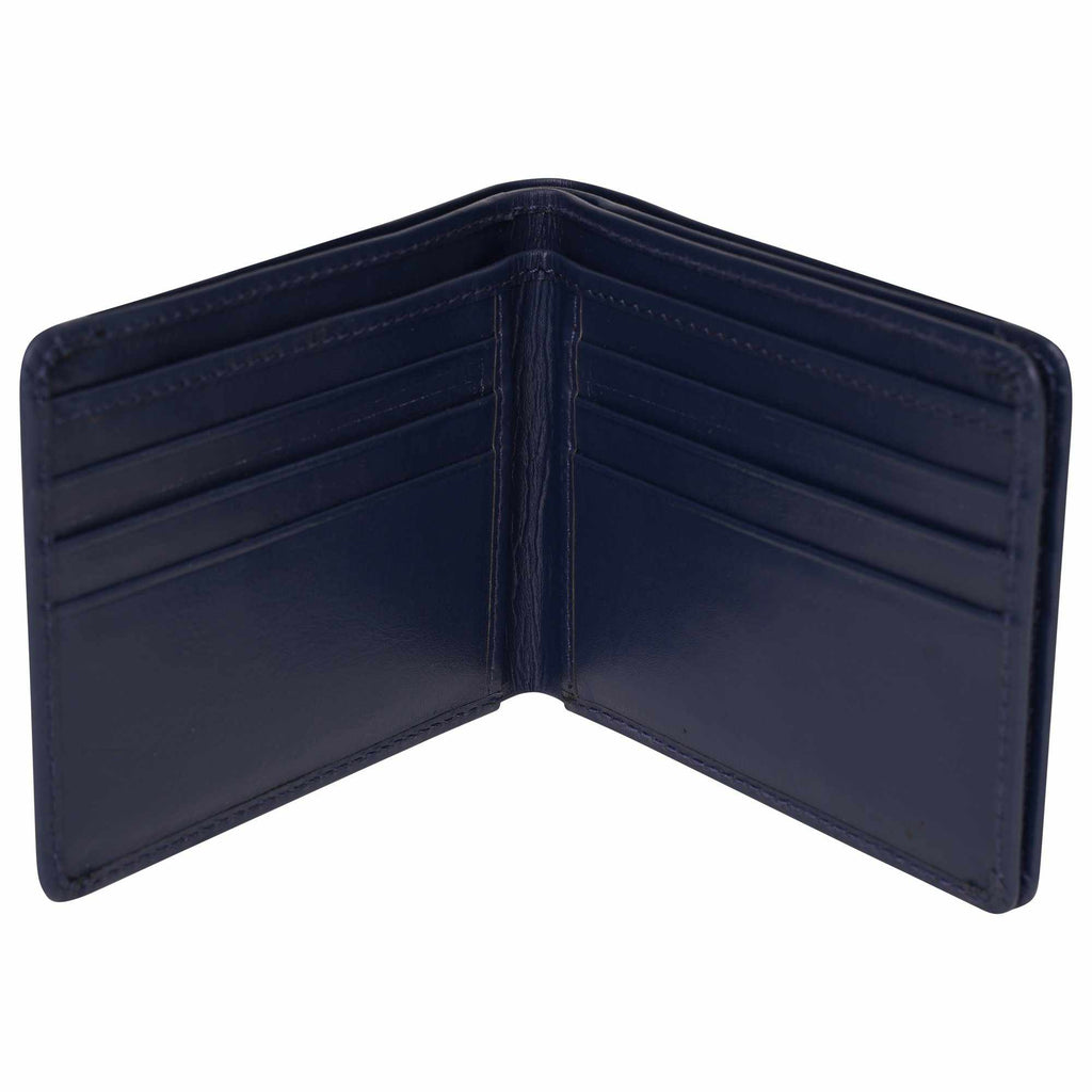 Real Leather Wallets with RFID- Bifold Blue Leather Wallet with Pass Card Holders (Navy Blue) - Star Enterprize Ltd