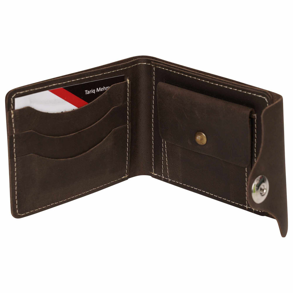 Genuine Leather Wallets with RFID- Bifold Brown Wallet with Coin Pocket, Pass Card Holders (Chocolate Brown) - Star Enterprize Ltd