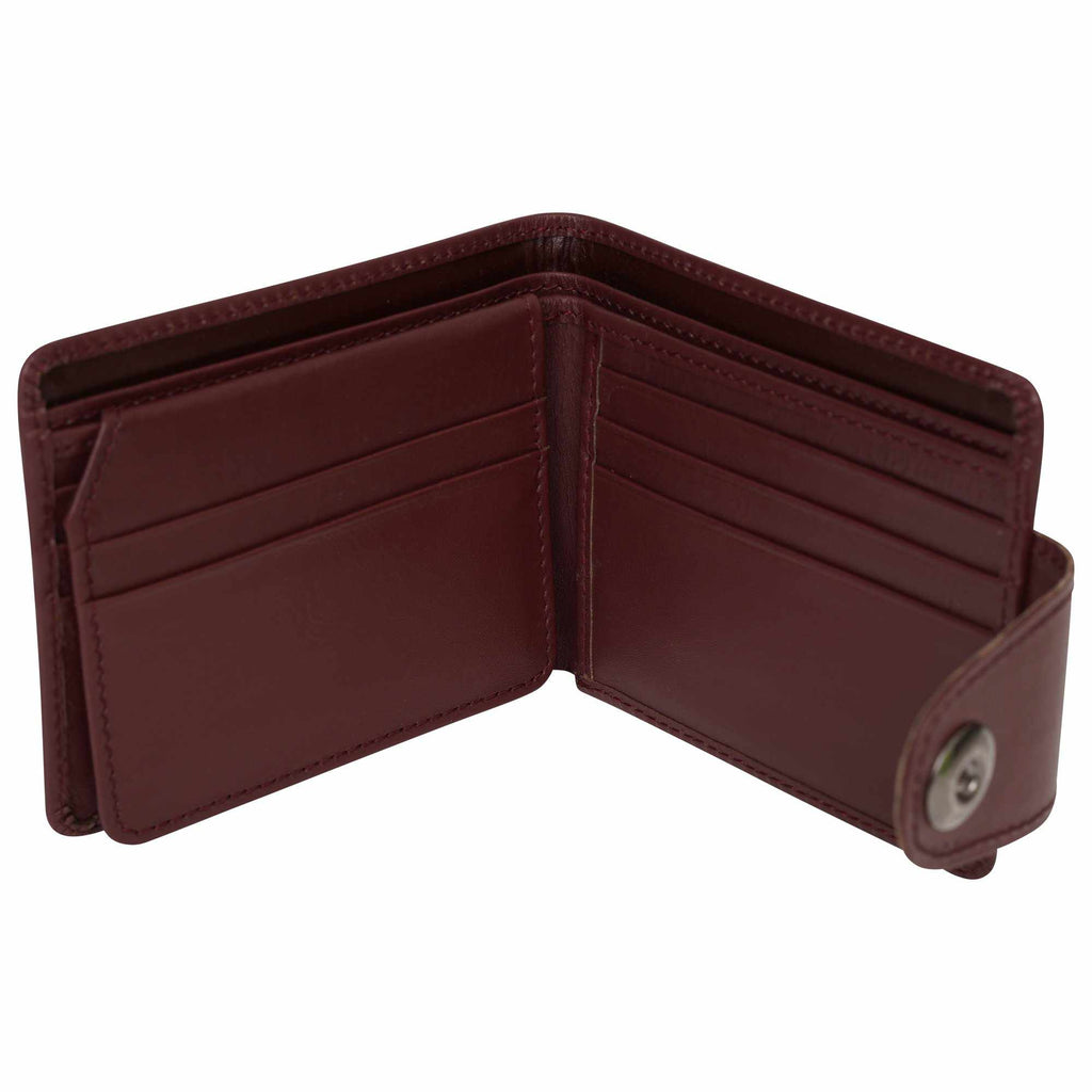 Genuine Leather Wallets with RFID- Bifold Brown Wallet, Pass Card Holders Button Closure - Star Enterprize Ltd