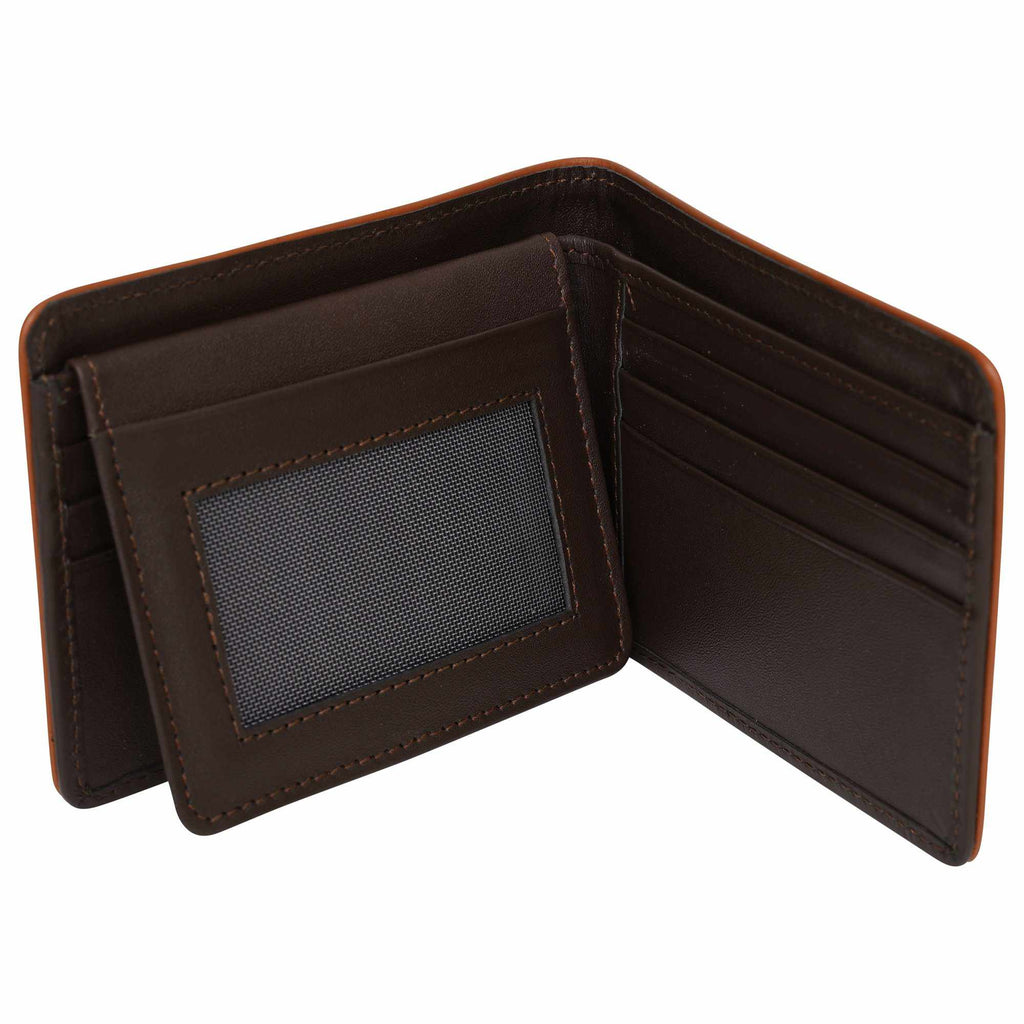 Brown Genuine Leather Wallets with RFID- Mens Trifold Wallet, Pass / ID / Card Holders - Star Enterprize Ltd