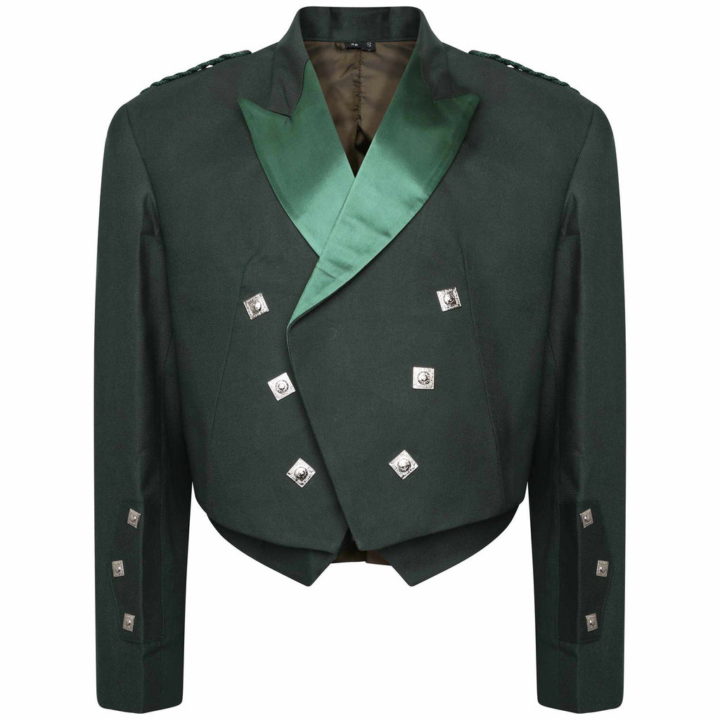 Scottish Highland Prince Charlie Kilt Jacket & Waistcoat Green Wedding Dress - Star Enterprize Ltd