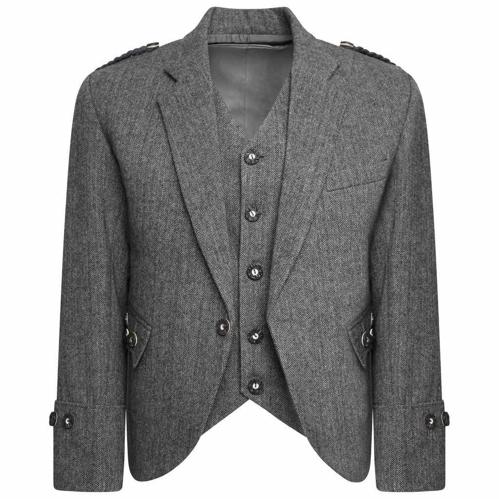 Tweed Crail Highland Kilt Jacket and Waistcoat Scottish Wedding Dress. S,R,L Fit - Star Enterprize Ltd