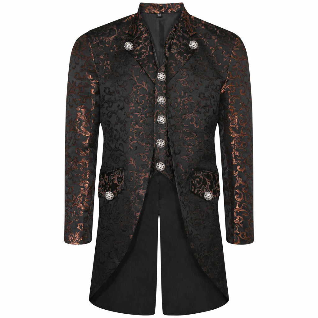 Men's Steampunk Tailcoat Gothic Jacket Victorian Coat With Waistcoat Bronze - Star Enterprize Ltd