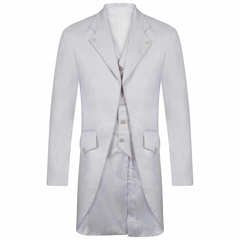 Mens Steampunk Tailcoat Gothic Jacket Victorian Coat Party/Wedding Dress White - Star Enterprize Ltd