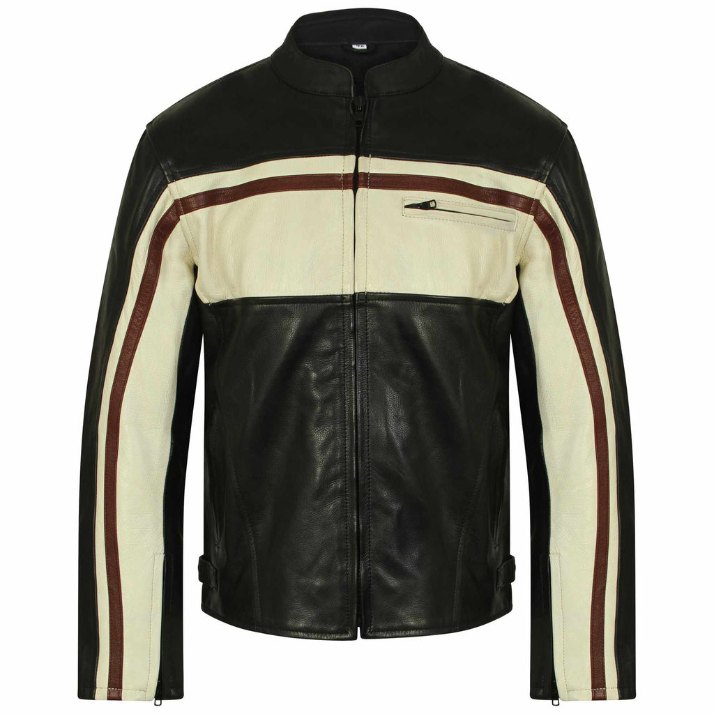 Mens Real Leather Vintage Cruiser Motorcycle Biker Jacket - Star Enterprize Ltd