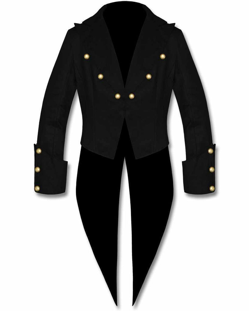 Mens Steampunk Black Tailcoat Gothic Jacket Victorian Morning Coat Party Dress - Star Enterprize Ltd