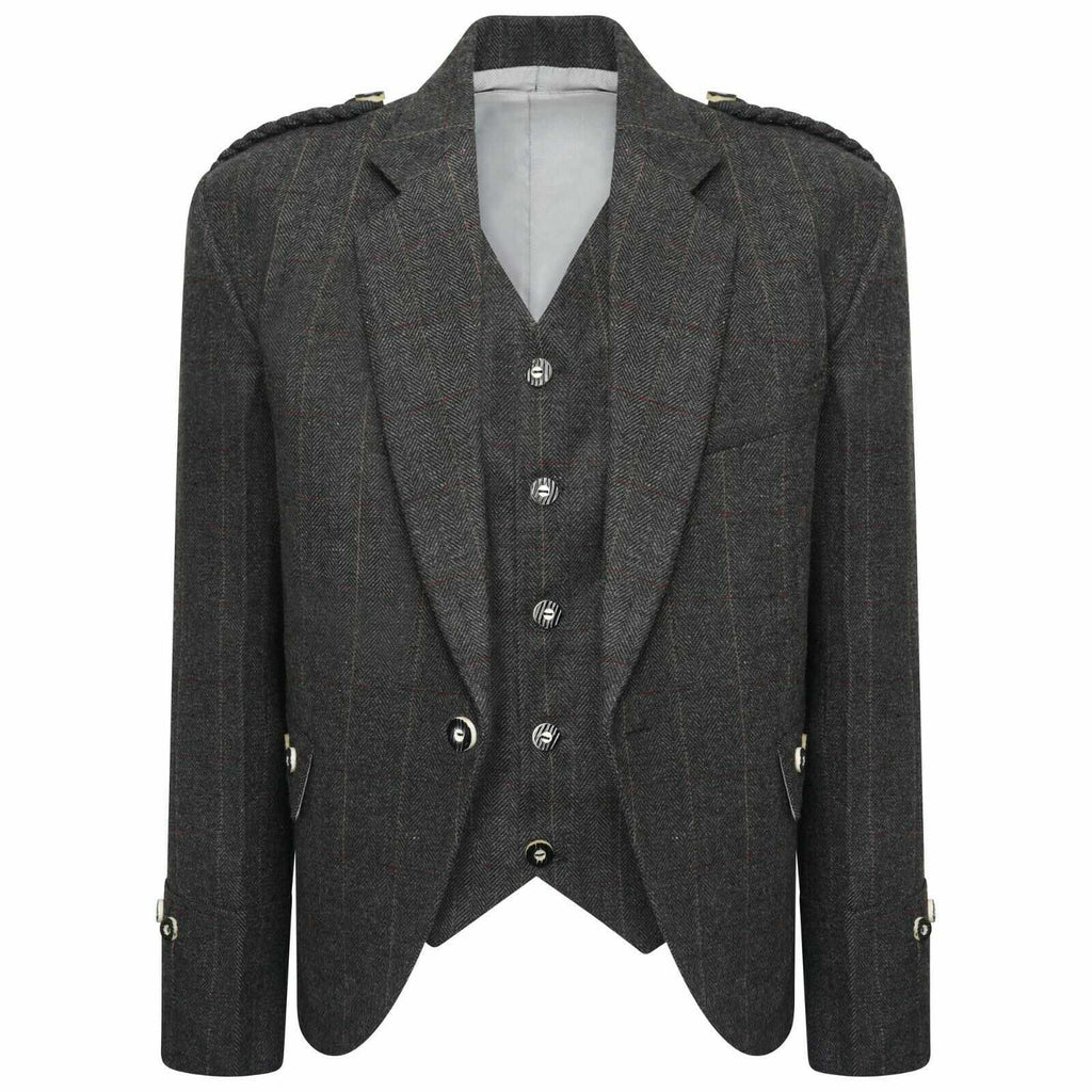 Tweed Crail Highland Kilt Jacket and Waistcoat Scottish Wedding Dress 34"-56" - Star Enterprize Ltd