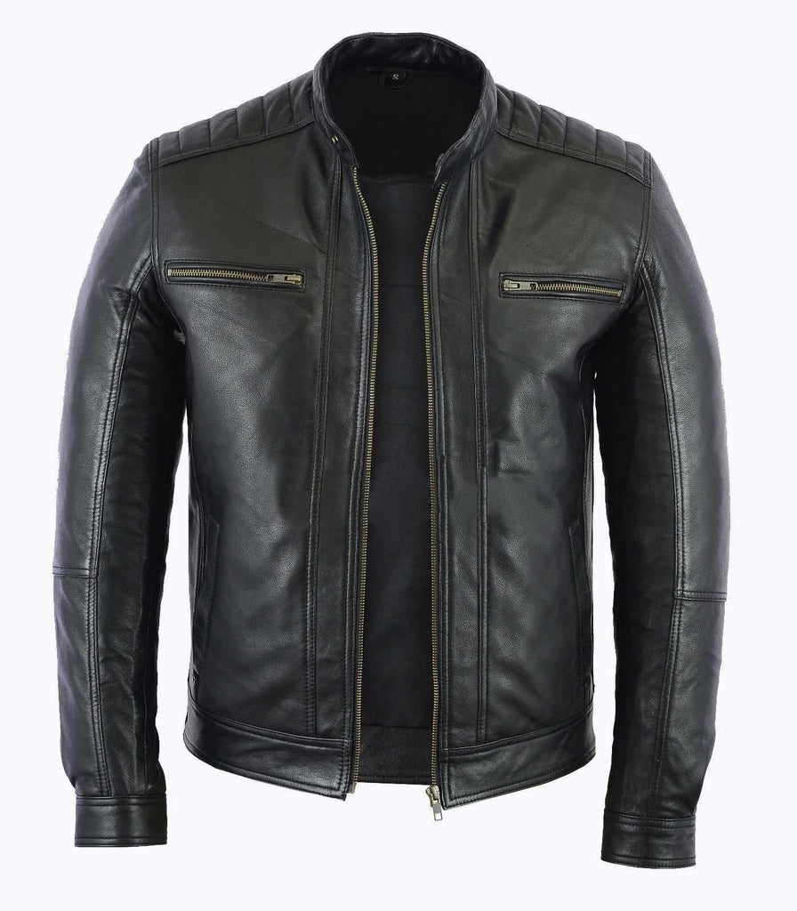 Premium Leather Sheepskin Biker Jacket - Star Enterprize Ltd