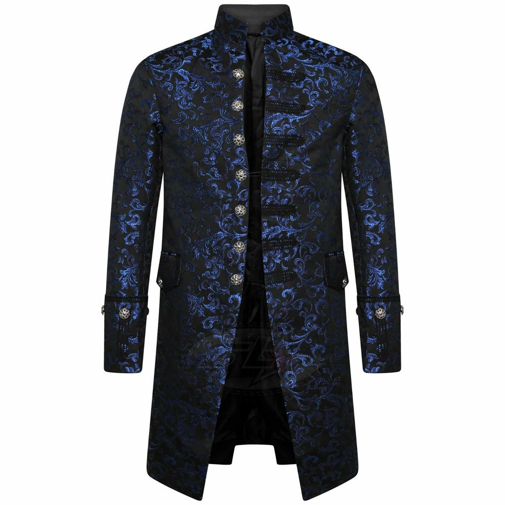 Mens Frock Coat Fancy Steampunk Multi colour Victorian Gothic Jacket Wedding Royal Blue - Star Enterprize Ltd