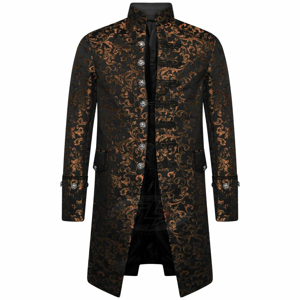 Mens Frock Coat Fancy Steampunk Multi colour Victorian Gothic Jacket Wedding Brown - Star Enterprize Ltd
