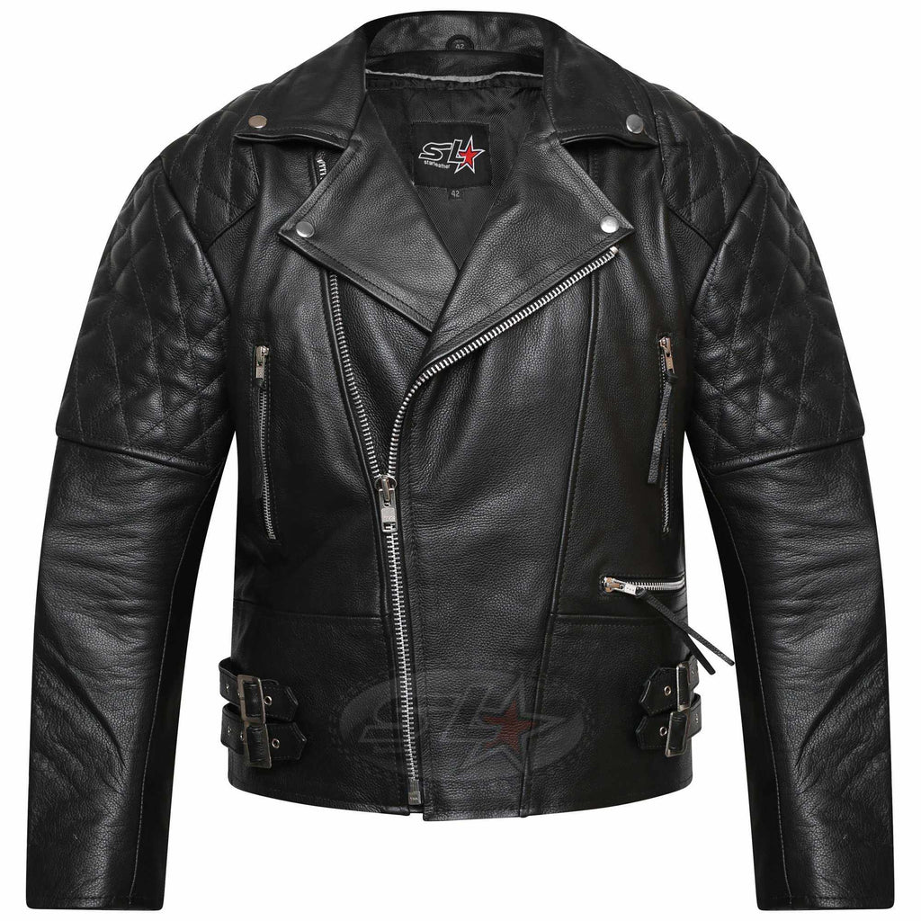 Real Leather Motorbike CE Armoured Leather Jacket for Bikers- Premium Quality - Star Enterprize Ltd